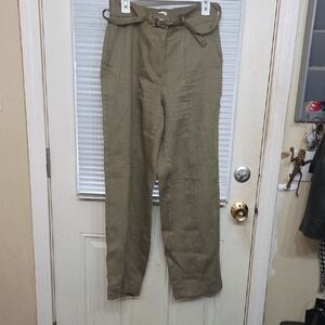DKNY Olive Green Cargo Style Trousers with Belt